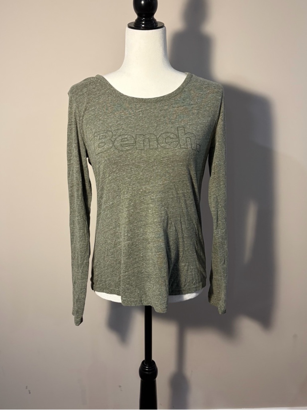 Bench Olive Heather Long Sleeve Logo Top